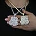 ATJMLADYJEWELRY Hip Hop 80'S BABY Men Pendant Necklace 3D Shaped Micro Pave 5A Cubic Zirconia CZ Two Tone Gold Plated Cool Male Jewelry (silver two tone), R362