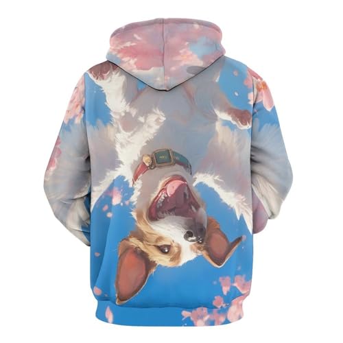 Sweat à capuche Chien Volant Fleur sweatshirt pullover mixte taille S - 4