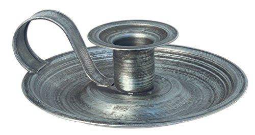 The Country House Collection,Brushed Metal Taper Candle Holder,Silver,5