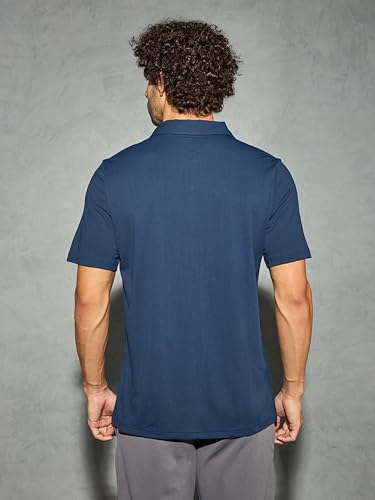 Image of TECHNOSPORT Men's Black Solid Regular Fit Spread Collar Casual Shirt with TECHNOCOOL+