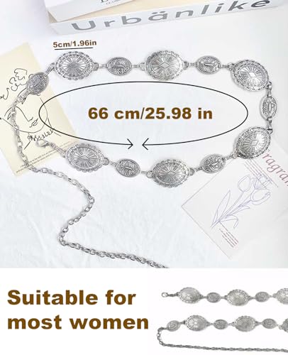 DAJOOEE Western Cowgirl Belts for Women Metal Chain Belt for Cowgirl Dresses Country Concert Outfit4