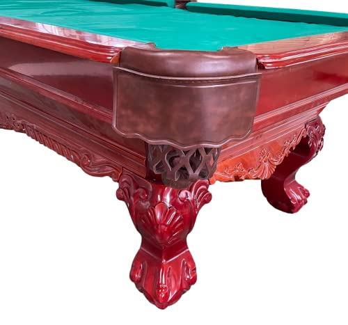 8 Ft. Pooltunierbillardtisch Billardtisch Massivholz mit 3cm starken Schieferplatten Farbe Kirschbaum Tuch grün Modell WebsterNr.7 – Bild 4