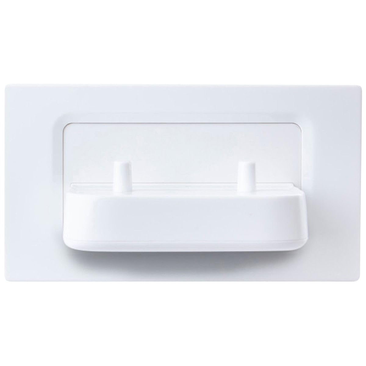 In Wall Electric Twin Toothbrush Charger No Visible Wires Dual Charging Port Bathroom Accessory - White