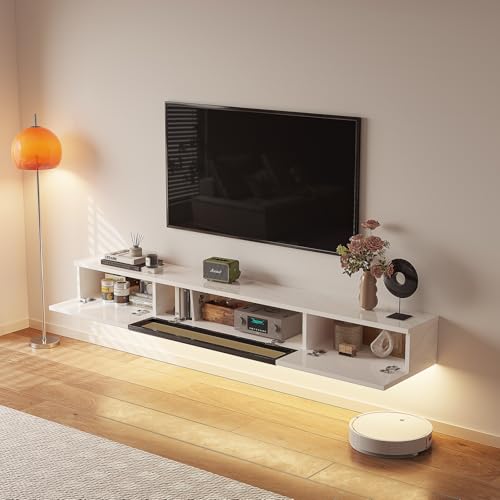 Meuble TV flottant pour masquer les câbles et ranger le salon - 4