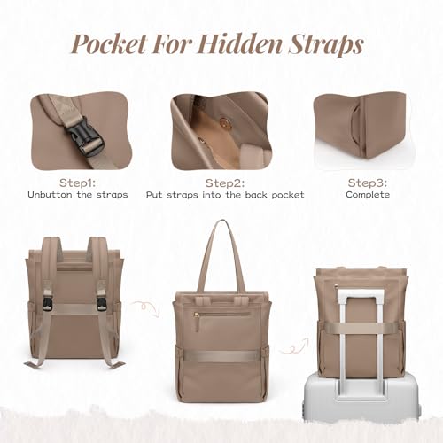 Mochila convertible para laptop para mujer casual tipo tote miniatura 6