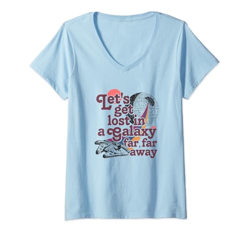 T-shirt Star Wars pour femme avec col en V imprimé Let's Get Lost