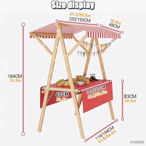 Stand de marché portable YVYKFZD en bois résistant pour simplifier vos ventes