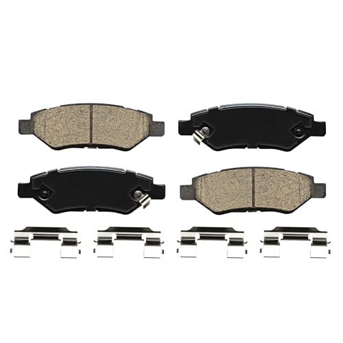 Image of Detroit Axle - 3.6L Brake Pads for 2010-2015 Chevrolet Camaro, 4 Front and Rear Ceramic Brake Pads 2011 2012 2013 2014 Replacement