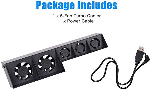 Linkhood Cooling Fan For Ps4, Usb External Cooler 5 Fan Turbo Temperature Control Cooling Fans For Sony Playstation 4 Gaming Console thumb #7