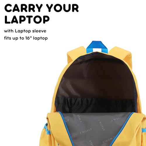 Image of J World Oz Middle School Backpack for Kids. Cute Laptop Bookbag for Girls Boys, Kumquat