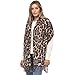 Glamexx24 Damen XXL Schal Kuscheliger warmer Leoparden Muster 3 farbiger Fransen Poncho Schal Oversized Deckenschal