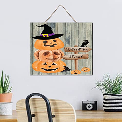 Plaque en bois Halloween avec citation décorative citrouille
