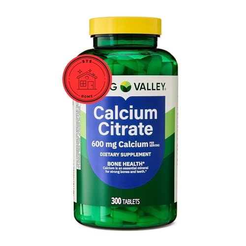 Spring Valley Calcium Citrate 600 mg 300 Tablets - Bone & Joint Health + STS Sticker.