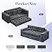 Hobestluk 3-Seater Sofa Boneless Couch with Tufted Button Design 2 in 1 Comfy Cloud Couch Oversized Sofa for Living Room Bedroom Apartment or Office (Blue Grey, 3 Seater)