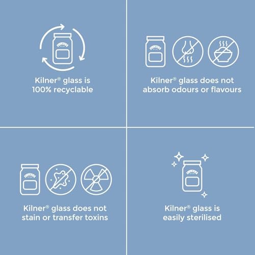 Image of Kilner Premium 2 Pcs x 500ml Round Preserve Glass Jar for Preserving and Storing Jams, Chutneys, Small Pickled Fruits | Reusable, Eco-Friendly Kitchen Container