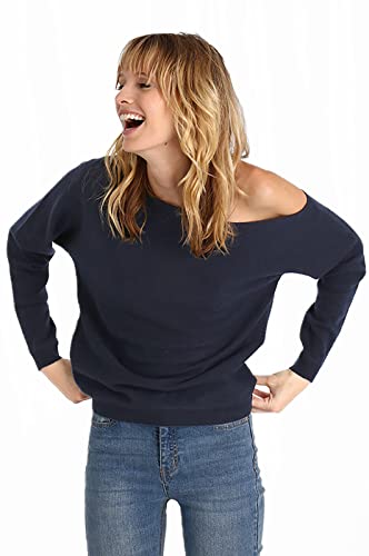 Image of Minnie Rose Womens Long Sleeve Off the Shoulder Cashmere Pull On Sweater