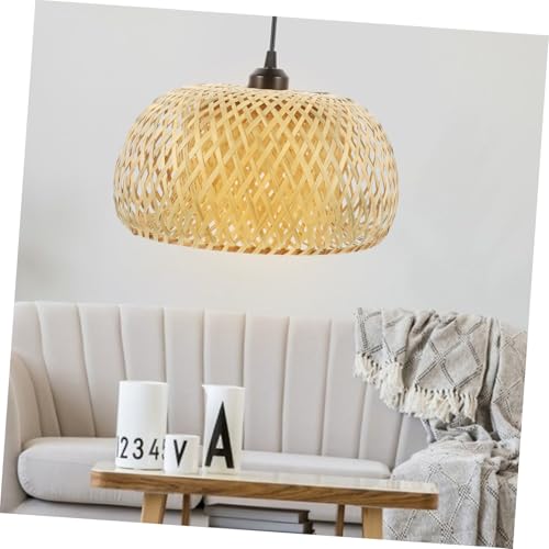 Lampe suspendue restaurant salon de thé luminaire bambou tressé