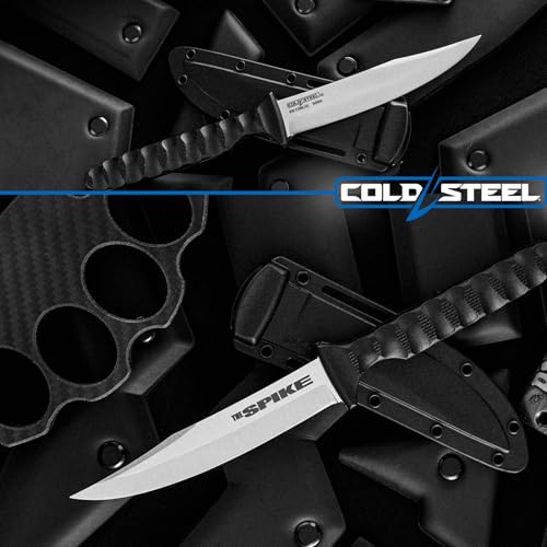 Cold Steel Faca de pescoço Bowie Spike durável e leve alemã 4116 de aço inoxidável 4116 com lâmina f