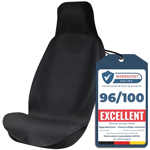 upgrade4cars Housse de Siege Voiture Universelle Avant Individuel Noir Impermeable pour Sport Chien Enfant Conducteur | Protection Siège Auto Universel Couvre Etanche...