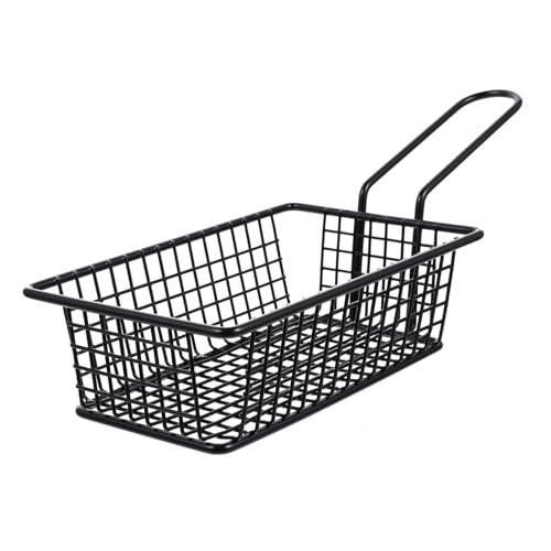 TOYMYTOY アイアン製スナックバスケット 大容量フライドポテト収納可能 持ち手付き揚げ物用ストレーナー 多用途フードディスプレイ 水切り