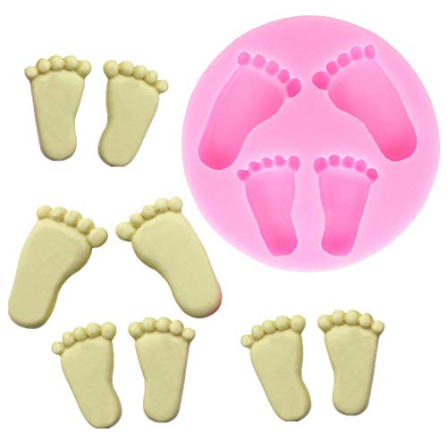 wudidianzi Molde de cobertura de silicone para pés de bebê 3D faça você mesmo chocolate artesanal, m