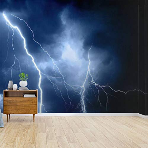 Kanworse Summer Storm Bringing Thunder Lightnings And Rain Canvas Print Wallpaper Wall Mural Self Adhesive Peel & Stick Wallpaper Home Craft Wall Decal Wall Poster Sticker For Living Room #TOP19