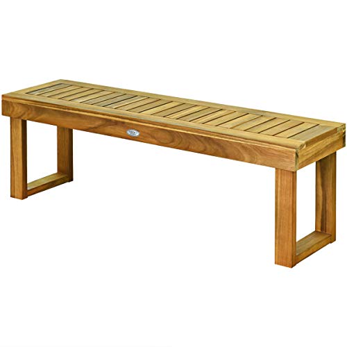 GIANTEX Banc de jardin 3 places - 132 × 34 × 43,5 cm - En bois massif - Charge maximale : 360 kg -...