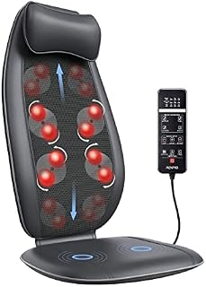 Shiatsu Massage Chair with Heat, RENPHO Back Massager S-Shaped Deep Kneading Rolling, Massage Seat Pad with Vibration, for Home Office Use