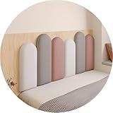 Self Adhesive Headboard - Peel and Stick Fabric Wall Panel, No Tools Needed, Anti Collision Padding for Bed, Nursery, Living Room Wall Protection(F,78.7x21.7in)