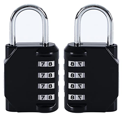 GERUI Lot de 2 cadenas de valise à 4 chiffres pour salle de gym, casier d'école, clôture, garage Cover