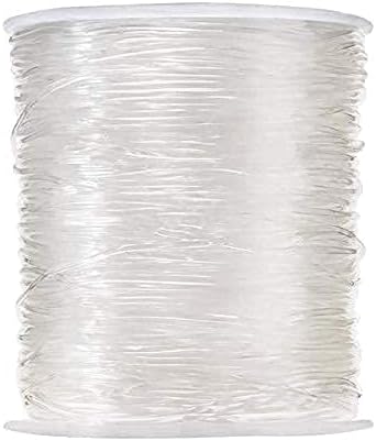 Cuerda Grupotwan de 0.039 in x 328.1 ft para hacer joyas, hilos elásticos transparentes para hacer joyas, pulseras, abalorios, cristales, artes y