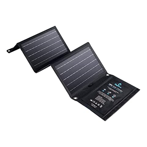 BigBlue 28W Solar Charger with 3 USB Ports(5V/4.8A Max in Total), Portable Solar Phone Charger, Foldable Camping Solar Panels Compatible for iPhone 11/Xs/XS Max/XR/X/8/7, iPad, Galaxy S9/S8, LG etc Cover