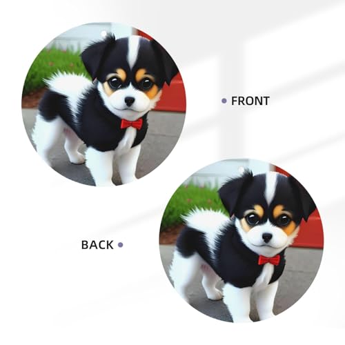 Hojas aromatizantes para auto con diseño cachorro blanco y negro miniatura 3