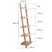 exilot Natural Bamboo Ladder Shelf 5-Tier Wall-Leaning Bookshelf Ladder Bookcase Storage Display Shelves for Living Room, Kitchen, Office, Multi-Functional Plant Flower Stand Shelf.
