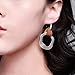 CrownUS Leather Hammered Earring Packs Boho for Women Ladies Silver Plated Irregular Geometric Dangle Drop Ear Jewelry