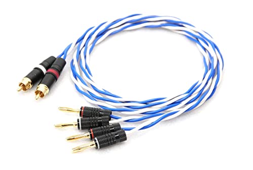 Amazon | ONKODO Blue y524 RCA -バナナ×2 スピーカーケーブル 2