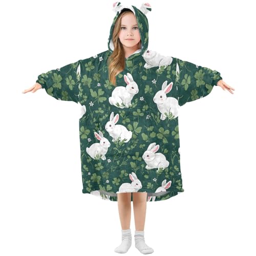 Sweat plaid fille motif lapin coquelicot blanc idée cadeau hiver doux Mnsruu