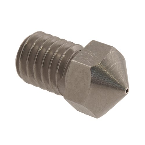 Micro-Swiss - HW-NOZ-MODMK8-04 Micro Swiss Plated Wear Resistant Nozzle RepRap - M6 Thread 1.75mm .4mm (All Printers with a E3D V4 / V5 / V6 1.75 Hotend/Prusa i3 MK2 / MK2S / MK3), Bright Nickel