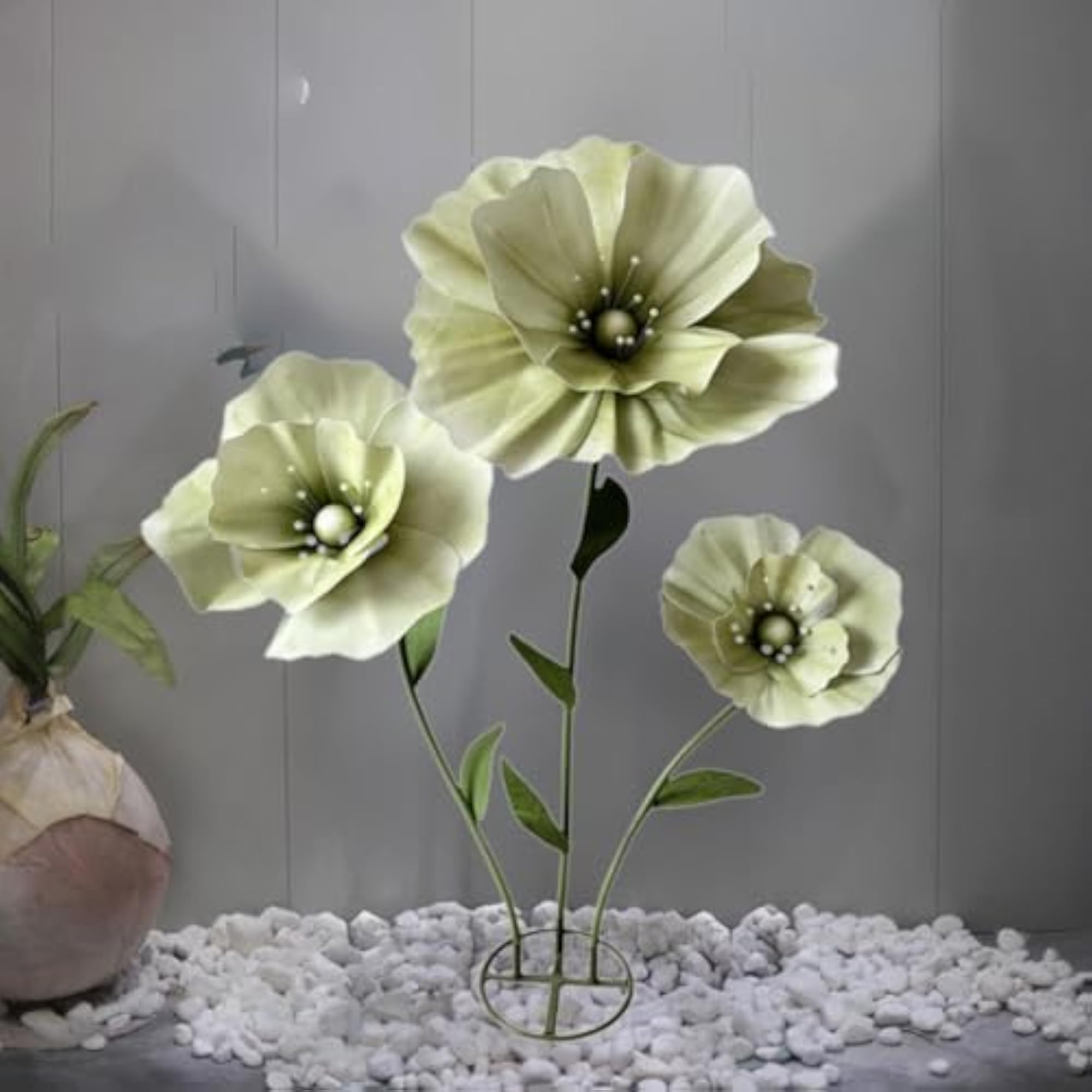 Wedding Giant Flowers for Decoration, Green Standing Base