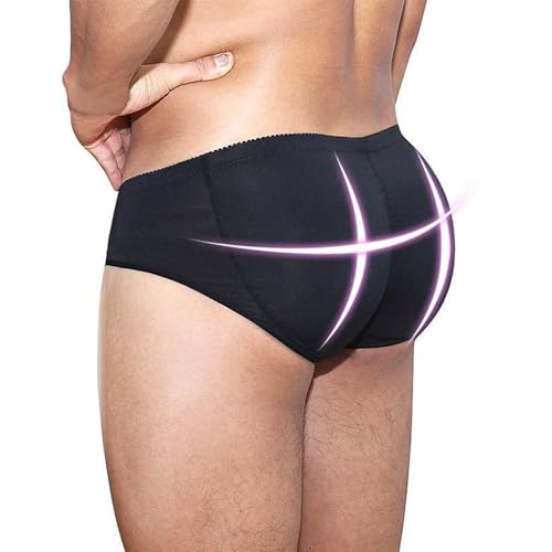 Mens Booty Lift Briefs Padded Enhancer Butt Push Up Underwear Shapewear with Hip Removable Pad