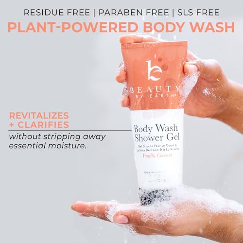 Vanilla Coconut Shower Gel Body Wash - USA Made with Organic & Natural Ingredients, Moisturizing Cleansing Gel for Women, Gentle & Non Toxic Daily Wash for Sensitive Skin, Clean Body Soap Liquid - Image 3