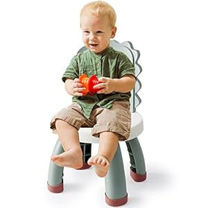 Toddler chairplastic kids dino chairsturdy durable and lightweight toddlers activity chairsanti slip ergonomic design kids step stoolindoor or outdoor use for boys girls aged 1 green  urban country home decor