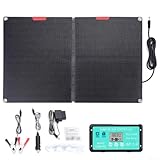 Kit de panel solar plegable de 60 W con controladores opcionales y cables de carga multipuerto, para viajes al aire libre y viajes en RV (D)