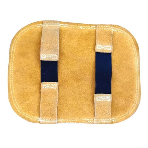 Bouclier de main de soudage pour haute résistance à la chaleur, cuir de vache avec couche de feuille d'aluminium, 20 x 15 cm, équipement de protection du travail pour soudeurs