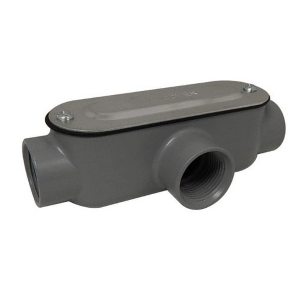 Morris 14075 Rigid Conduit Body, Aluminum, Type T, Threaded with Cover and Gasket, 2
