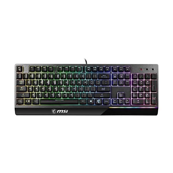 MSI Vigor GK30 RGB Gaming Keyboard, 6-Zone RGB Lighting, Water Repellent & Splash-Proof, Mechanical-Like Plunger Switches, Black