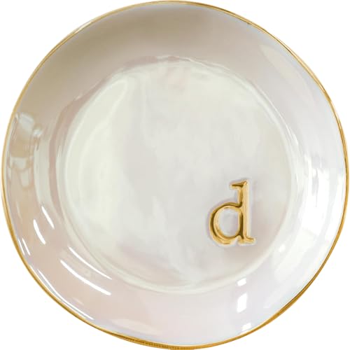 COLLECTIVE HOME - Iridescent Jewelry Tray, 4.75-Inch Personalized Lowercase Embossed