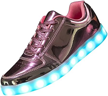 PYYIQI LED Light Up Shoes for Women Men Sports LED Shoes Dancing Sneakers Low-Top USB Charging Shoes for Festivals, Christmas, Halloween, New Year Party with USB Charging, Pink 38