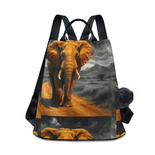 Sac à dos gris Majestic Elephant avec poches et dos zippé sécurisé