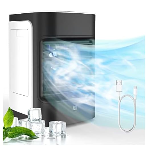 Portable Air Conditioners, 3-IN-1 Mini Air Conditioner With USB Charging, 100° Oscillating, 3 Speeds & 7 Color LED Lights, Personal Cooling Fan For Bedroom Dorm Table Office Outdoors, Black